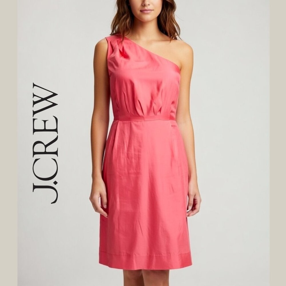 J.CREW Misha One Shoulder Dress Coral Pink Size 0 Cocktail Bridesmaid Event